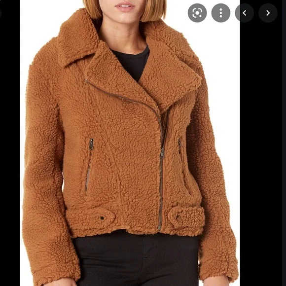 ASTR Teddy Shearling Moto Jacket, XS - Picture 5 of 8